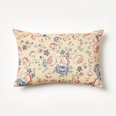 Oversize Woven Floral Lumbar Throw Pillow - Threshold™ designed with Studio McGee | Target