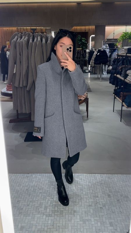 Update: sale just ended but they will hopefully run one again 

This coat felt warm and the material is soft with a unique cocoon collar. I tried on xxs in both the long and short length and liked both for different looks. 

See a separate post for how the long looks!

The sleeves of the xxs are a little long on me. 

#LTKsalealert #LTKworkwear #LTKSeasonal
