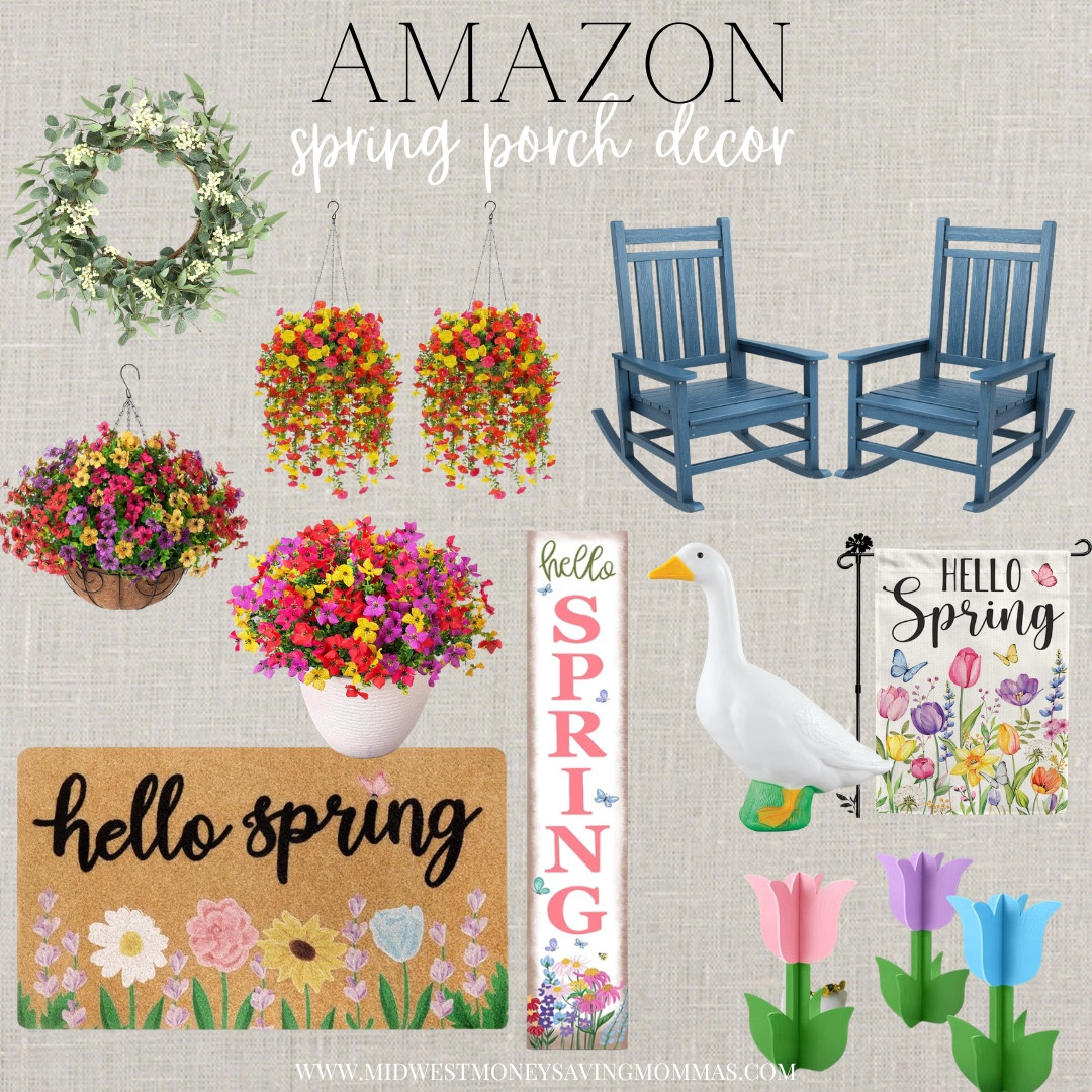Spring porch decor

Home decor  artificial flowers  hanging flowers  wreath  rocking chairs  porch goose  welcome mat  welcome sign  tulips  spring home decor 

#LTKmomlife #LTKHome #LTKSeasonal