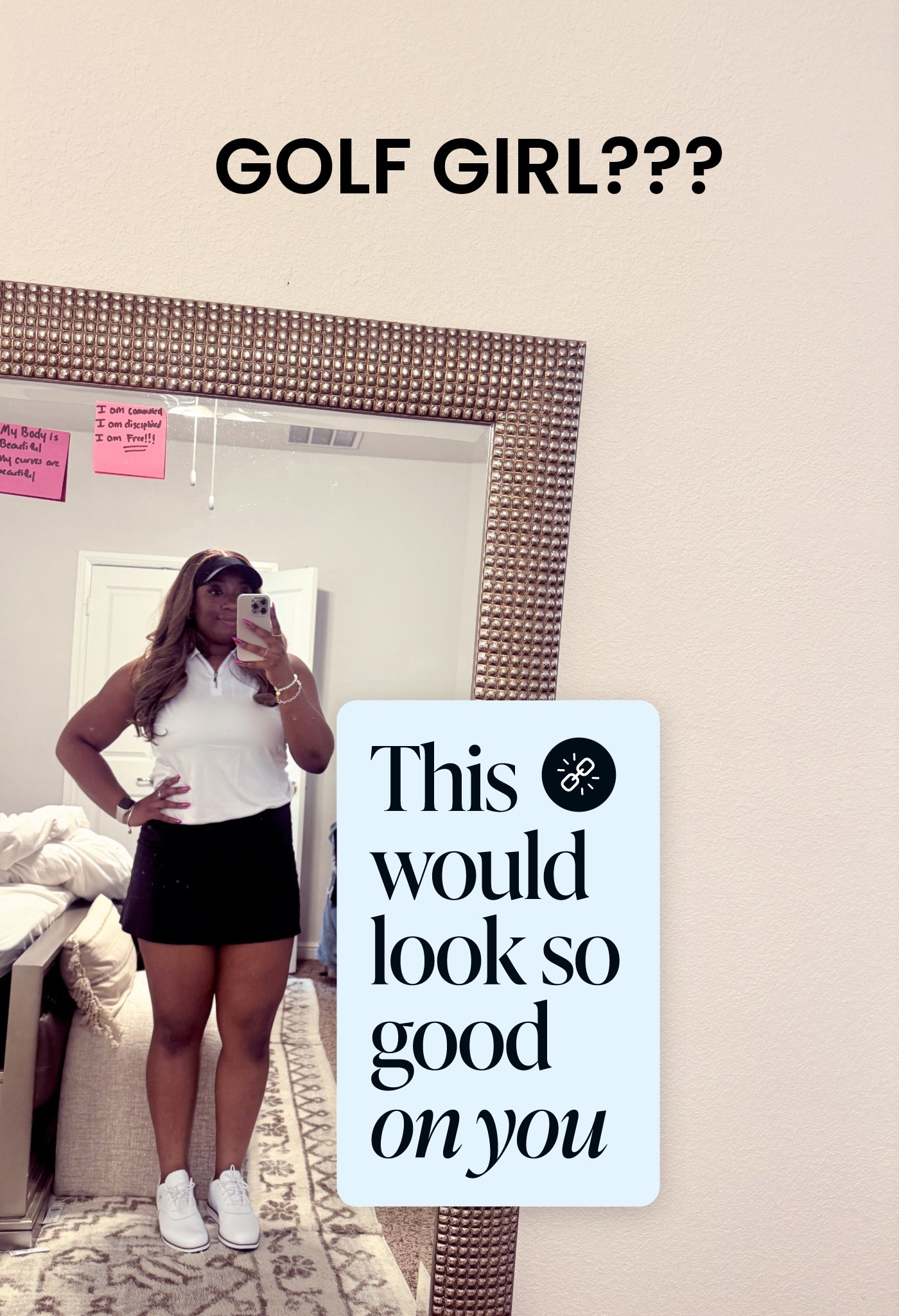 Just a golf girl wannabe out here trying to get my swing together 😂⛳️ …style first, skills second. Linked on LTK.

#LTKMidsize #LTKCon #LTKActive