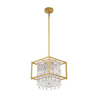 Aiwen 3-Light Gold Modern/Contemporary Led; Dry rated Chandelier | Lowe's