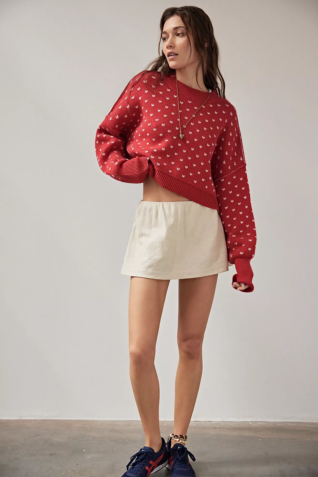 My Little Micro Mini Cotton-Linen Skort | Free People (Global - UK&FR Excluded)