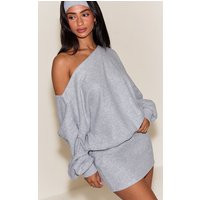 Petite Grey Fitted Ribbed Mini Skirt | PrettyLittleThing US