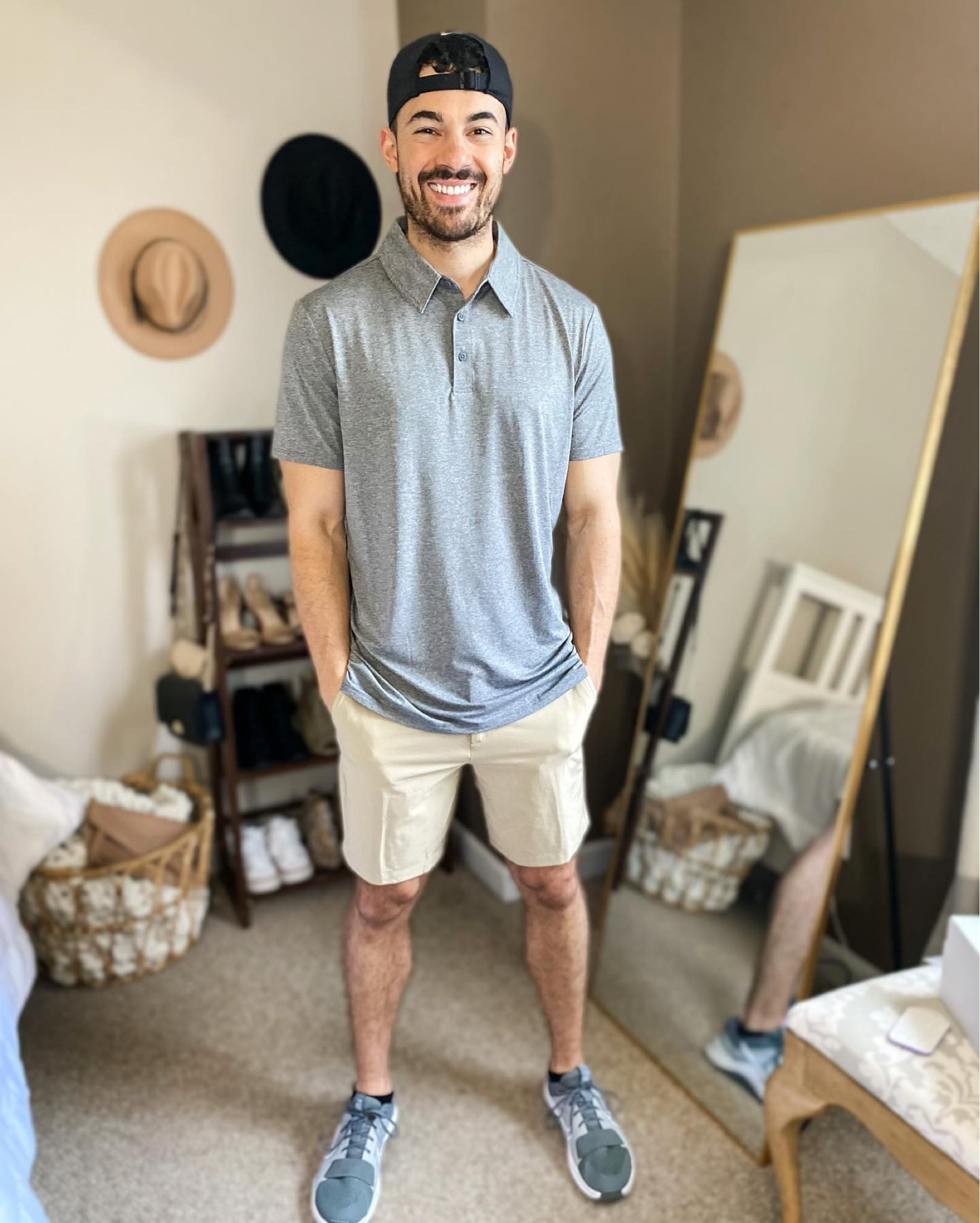 Men’s golf attire 
Men’s athletic wear 
Golf shorts
Golf shirts 

Large in the top
32 shorts 
Shoe: TTS 

#LTKmens