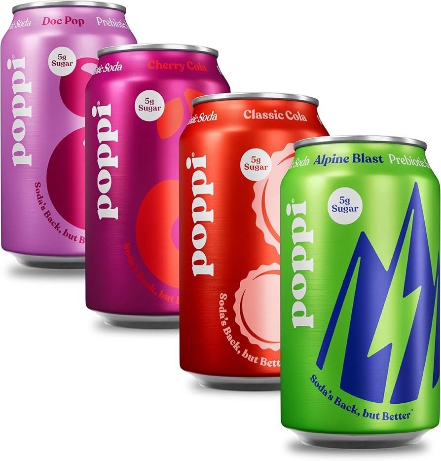Poppi Sparkling Prebiotic Soda Beverage with Apple Cider Vinegar, Seltzer Water and Fruit Juice, ... | Amazon (US)