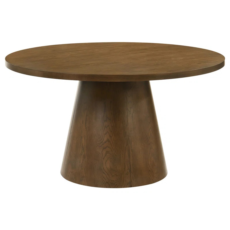 Franklin 54-Inch Round Wood Pedestal Base Dining Table Dark Brown | Wayfair North America