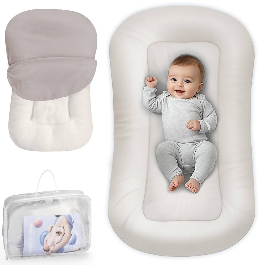 Baby Lounger - Baby Lounger Pillow for Newborn, 0-24 Months, Infant Lounger for Home and Travel, ... | Amazon (US)