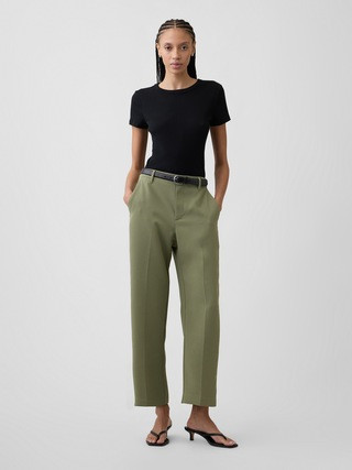 100% Recycled Easy Straight Crop Trousers | Gap Factory