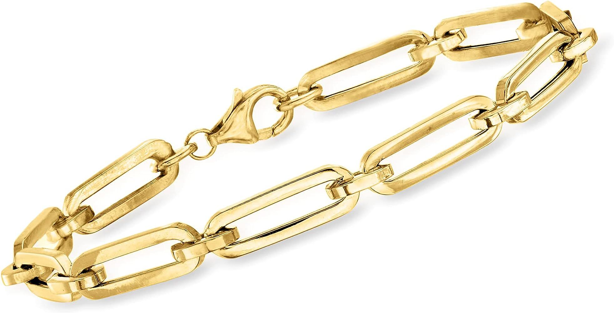 Ross-Simons Italian 14kt Yellow Gold Paper Clip Link Bracelet | Amazon (US)