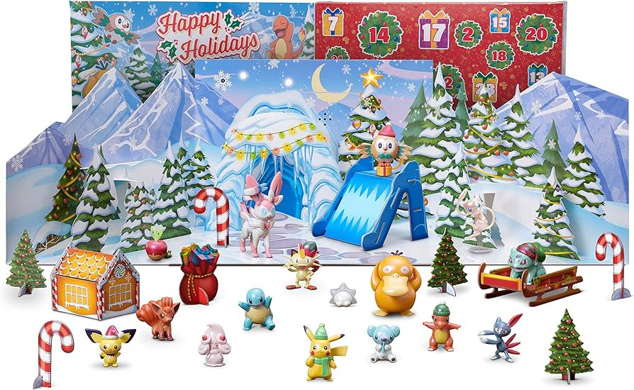 POKÉMON DELUXE HOLIDAY CALENDAR - Features 15 2-Inch Battle Figures with Special Finish and Nine... | Amazon (US)