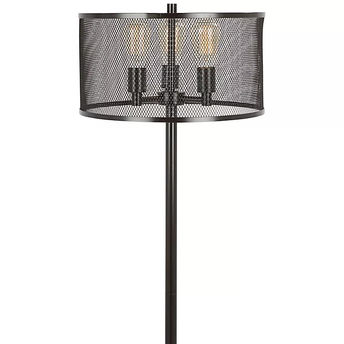 LumiSource Indy Mesh Floor Lamp in Antique Black | Bed Bath & Beyond