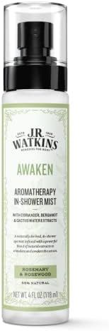 J.R. Watkins Awaken Aromatherapy in-Shower Mist, Natural Rosemary & Rosewood, 4 oz | Amazon (US)