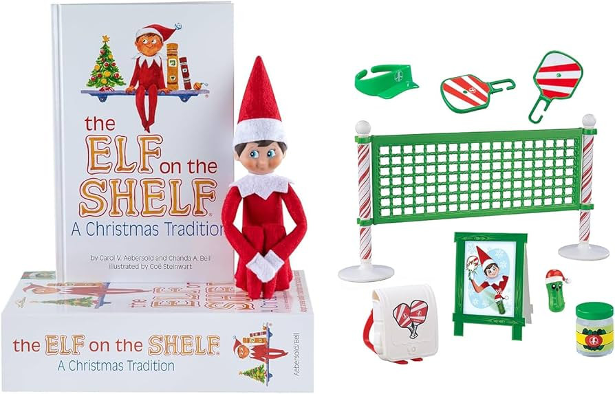 The Elf on the Shelf® - Boy with Blue Eyes with New! Polar Props™ Pickleball Play Pack | Amazon (US)