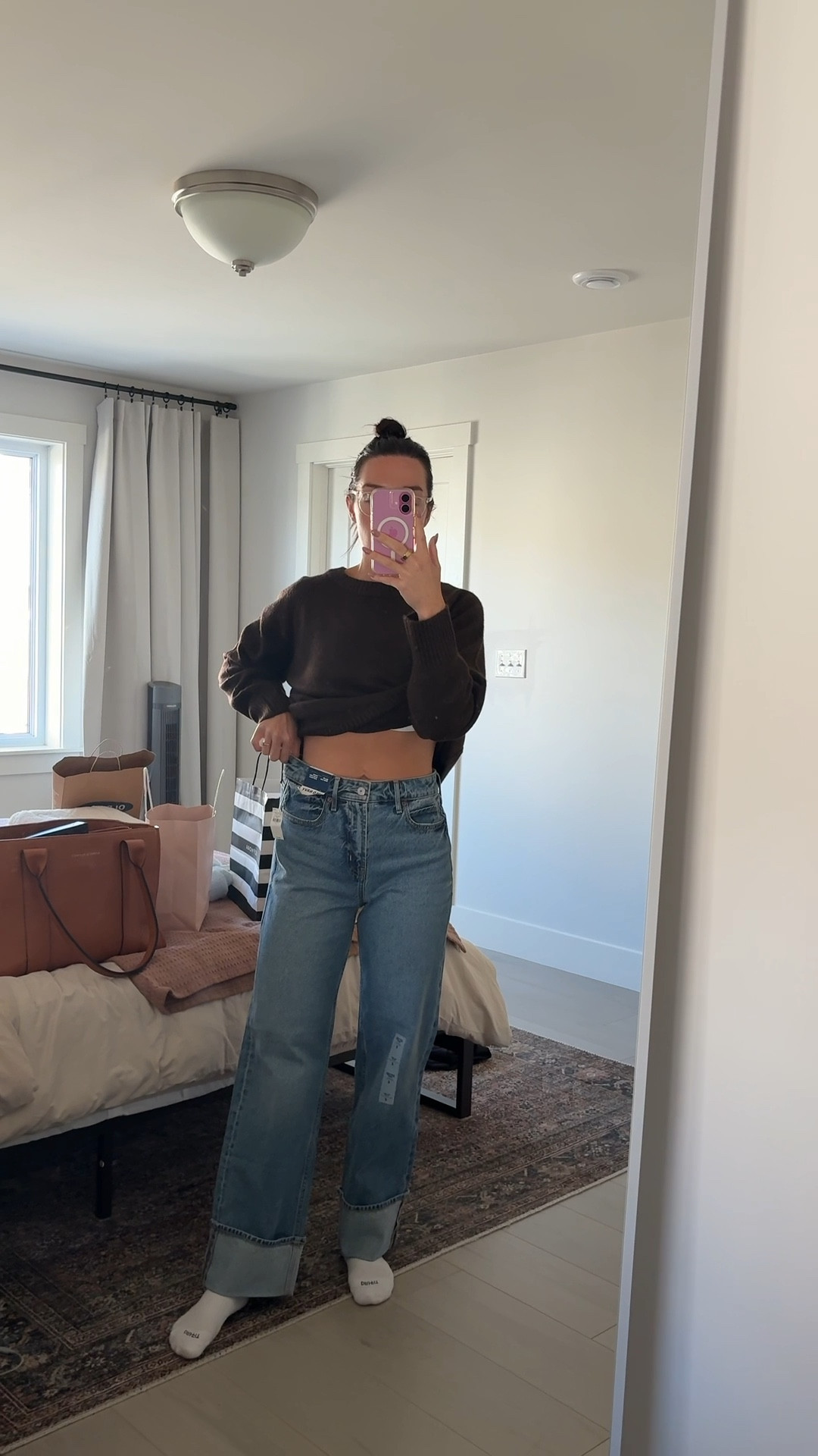 Old navy sky-hi Wide Leg Jean! So flattering. I’ve never done jeans from old navy but they feel like Abercrombie! Size down. 

#LTKjeans #LTKcanada #LTKsale
