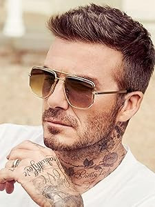 AIEYEZO Square Aviator Sunglasses for Men Women Fashion Vintage Diamond Cutting Lens Classic Mili... | Amazon (US)
