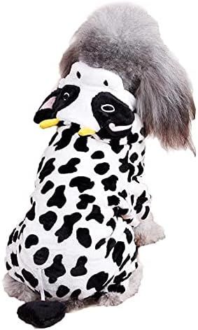 Dog Cow Costume - Adorable Halloween Dog Costumes Cow Style Hoodie Soft and Comfortable Jumpsuits fo | Amazon (US)