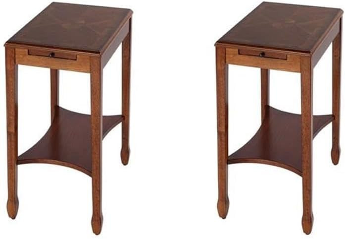 Pemberly Row Set of 2 Transitional Side Tables in Olive Ash Burl | Amazon (US)