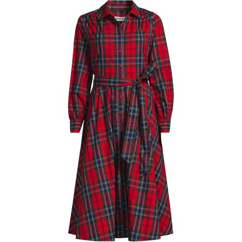 Women's Tall Poplin Perfect Shirt Dress - Lands' End - Pink - M | Lands' End (US)