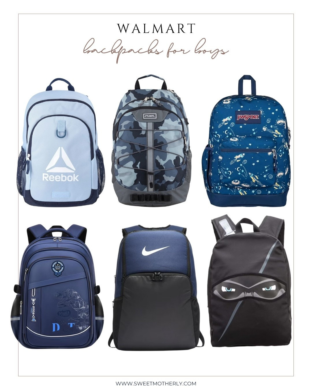 Browse the best Walmart backpacks for boys with fun designs like Nike, Reebok, camo, space prints, and ninja styles. These top picks combine style and functionality—perfect for school days, activities, and field trips. 

#LTKKids #LTKSeasonal #LTKStyleTip