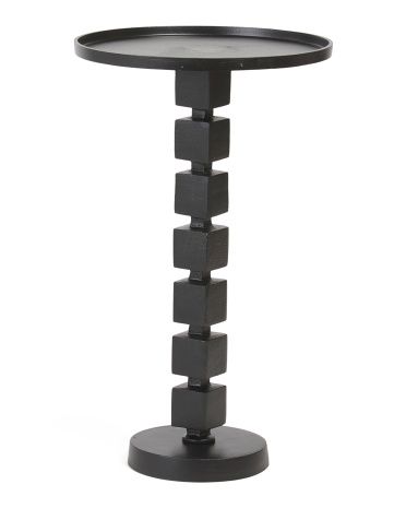 26in Aluminum Stacked Cubes Accent Table | TJ Maxx