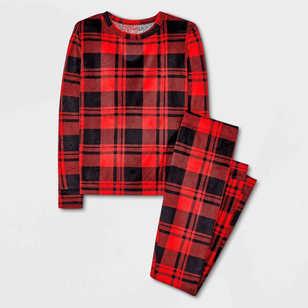 Kids' 2pc Christmas Snuggly Soft Pajama Set - Cat & Jack™ Red | Target