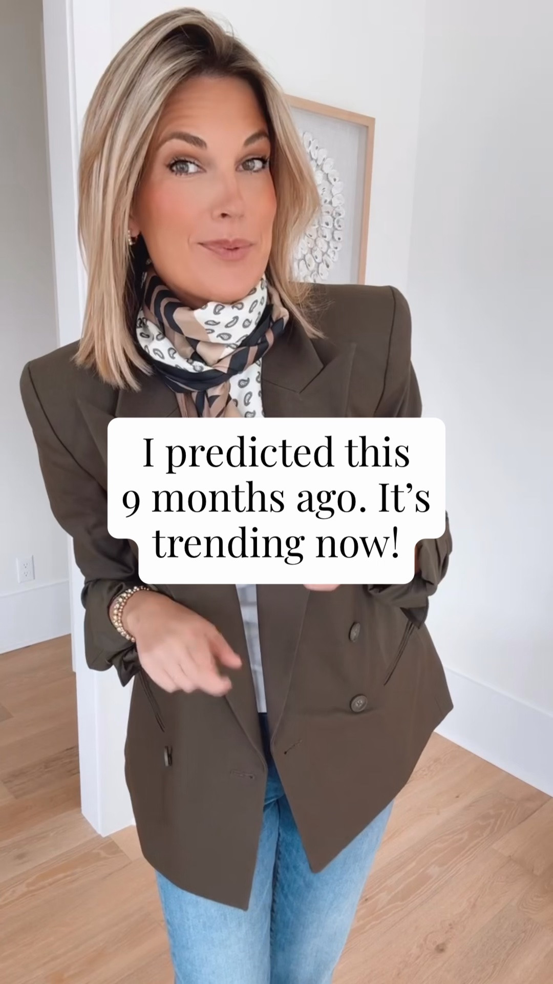 I predicted this back in January 😛. Straight leg jeans are back!! I am 5’11” wearing small in the blazer and 27 tall. Sized up .5 in the booties.

#LTKSeasonal #LTKootd #LTKTall