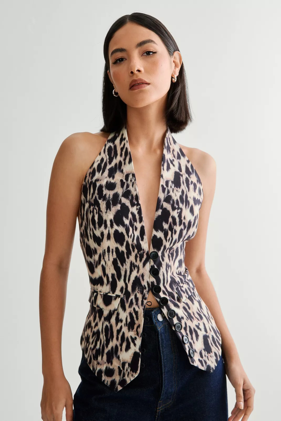 Leopard Print Backless Waistcoat | Nasty Gal US