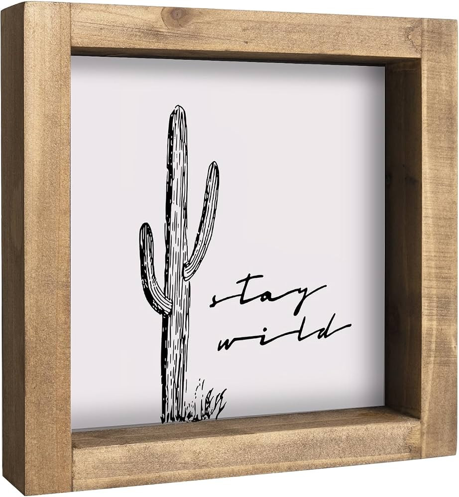 flangairy Western Wall Decor, Cactus Wall Art, Wood Southwest Desert Sign, Southwestern Living Ro... | Amazon (US)