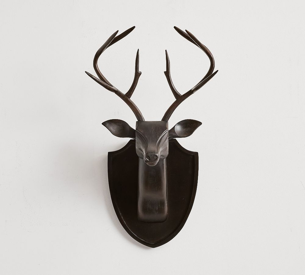 Wood Carved Stag Head Wall Art | Pottery Barn (US)