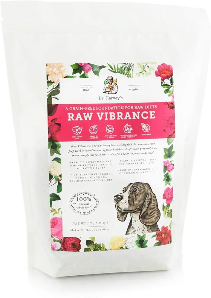 Dr. Harvey's Raw Vibrance Dog Food, Human Grade Dehydrated Base Mix for Dogs, Grain Free Raw Diet... | Amazon (US)