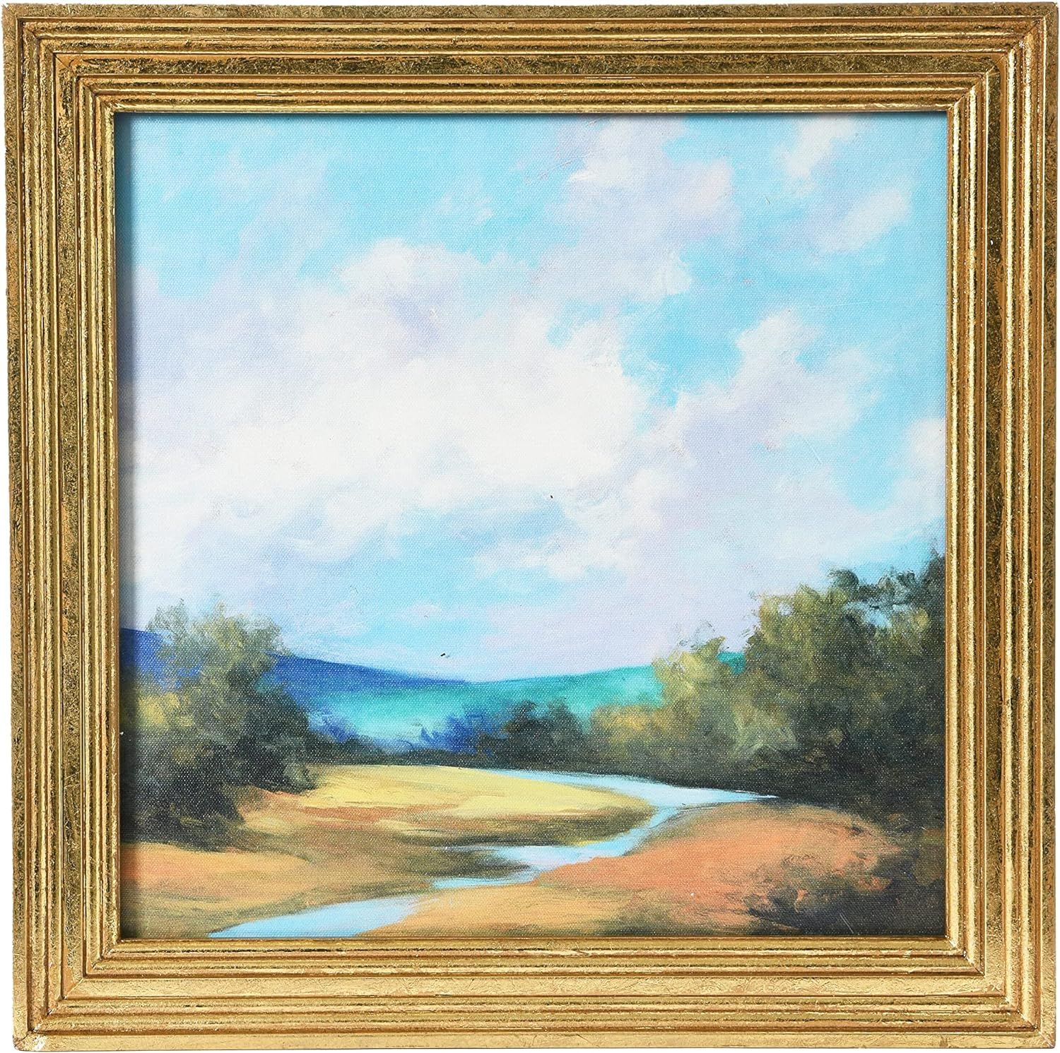 Creative Co-Op 15.75" Square Watercolor Nature Landscape with Solid Wood Frame | Amazon (US)