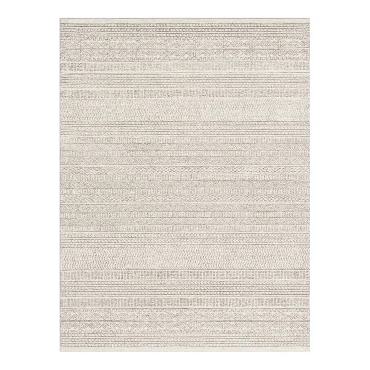 Lansing Geometric Hand-Tufted Wool Gray/Cream Area Rug | Wayfair North America
