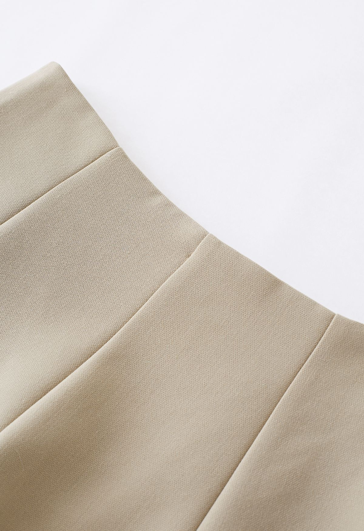 High Waist Flare Mini Skirt in Light Tan | Chicwish