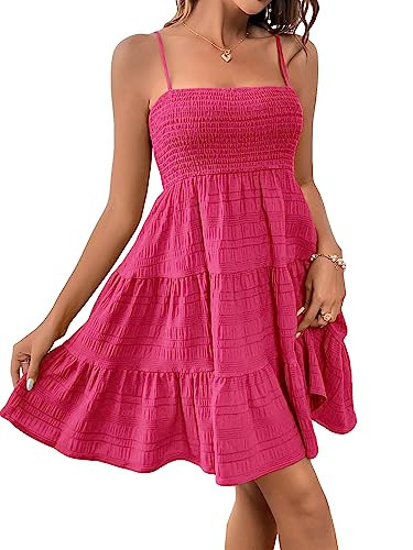 SOLY HUX Women's Sundress Smock Cami Mini Dress Sleeveless Swing A Line Short Dresses Casual Cute... | Amazon (US)