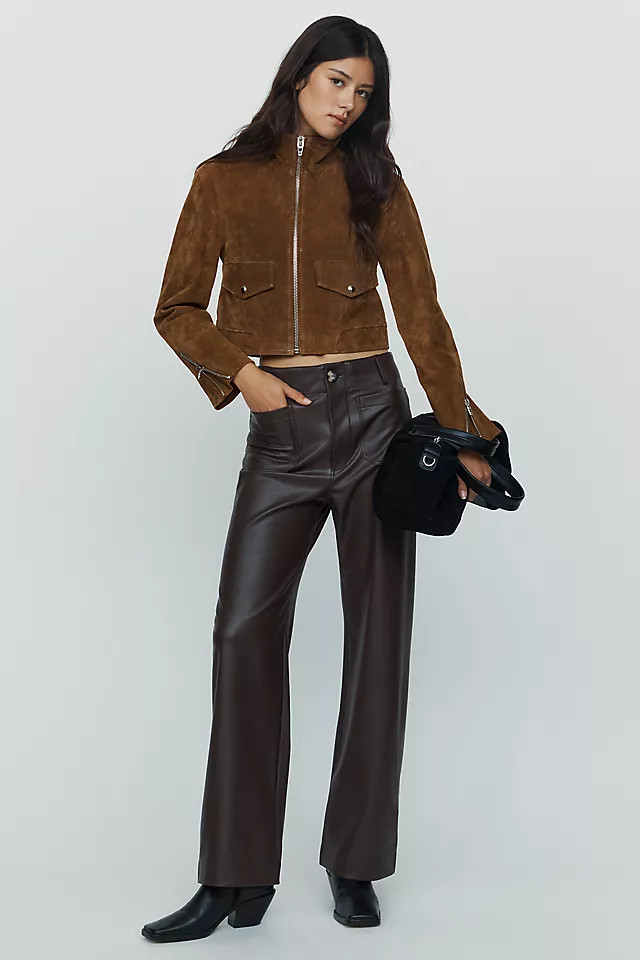Colette Faux-Leather Full-Length Pants | Anthropologie (US)