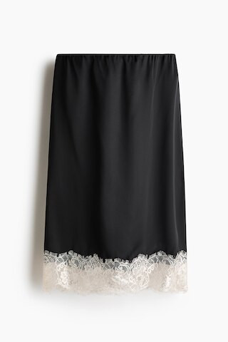 H & M - Lace-Trimmed Skirt - Black | H&M (US + CA)