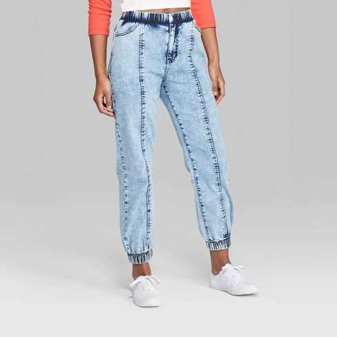 Women's High-Rise Acid Wash Jogger Jeans - Wild Fable™ | Target