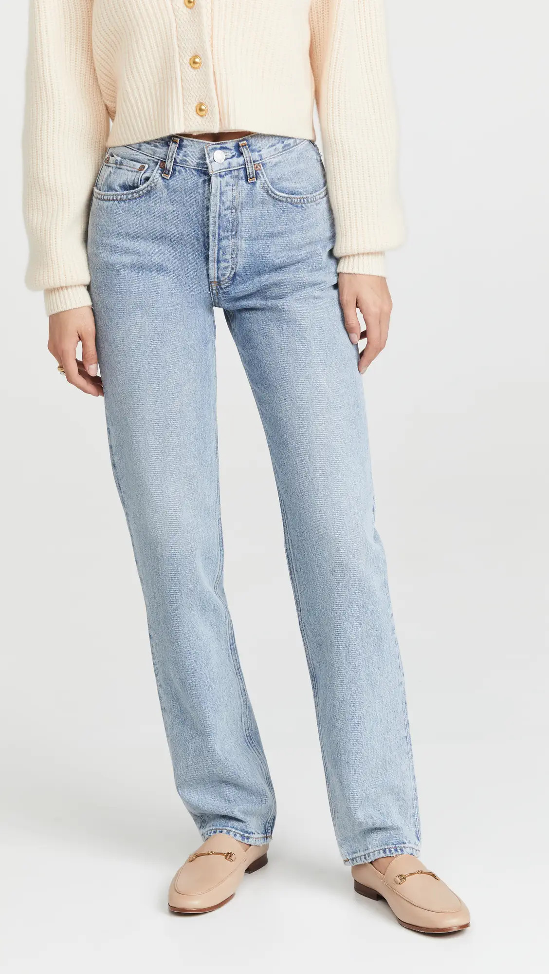 AGOLDE Lana Mid Rise Straight Jeans | Shopbop | Shopbop