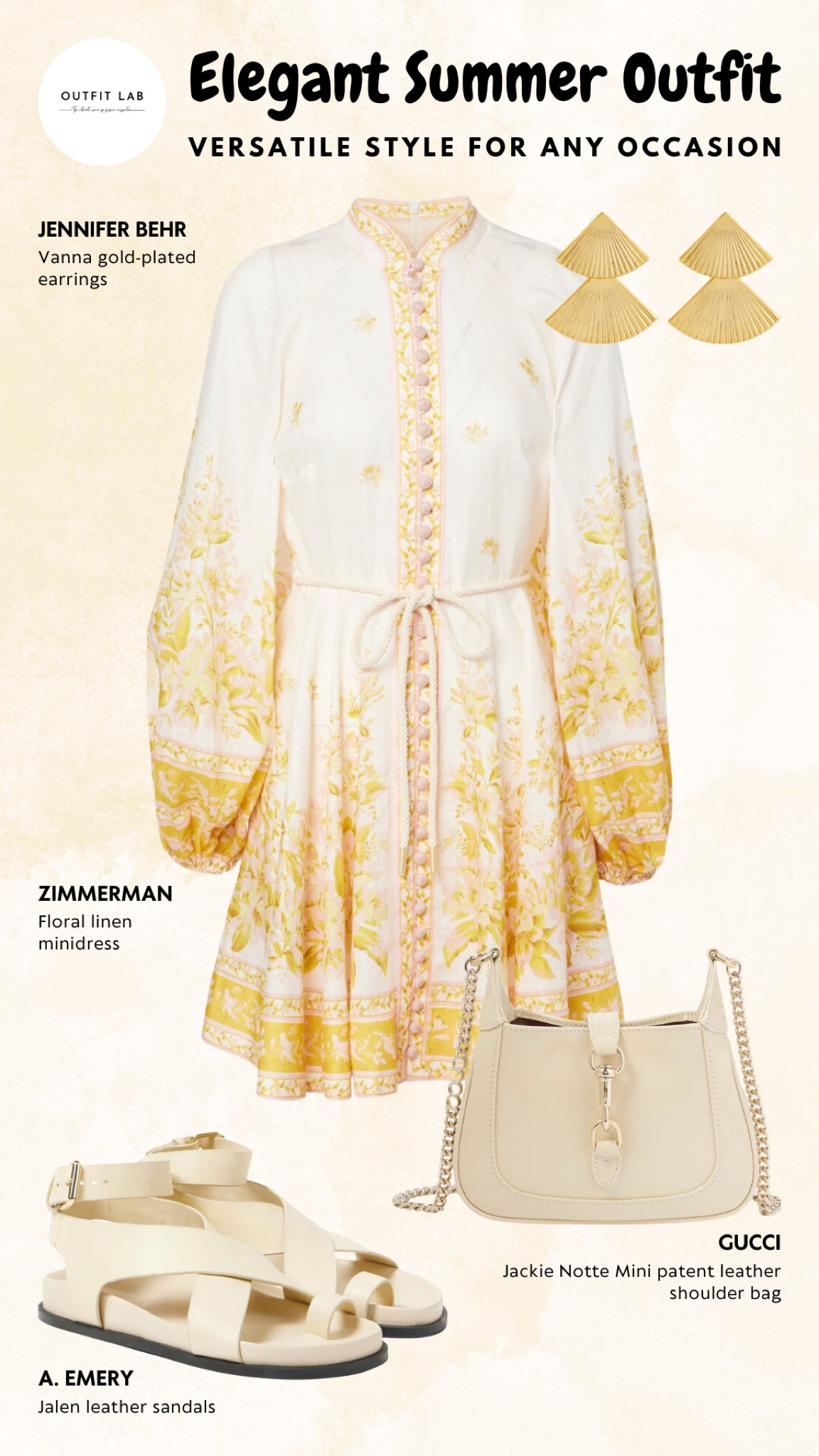 Elegant Summer Outfit: Versatile Style for Any Occasion – Shop Now!

Elevate your summer style with this elegant outfit, perfect for various occasions. Featuring a chic Zimmerman minidress that exudes sophistication, paired with stylish A. EMERY sandals for comfort and flair. Complete the look with a trendy Gucci bag and sparkling Jennifer Behr earrings. Ideal for any event, this ensemble ensures you stay fashionable and versatile. Shop now to enhance your summer wardrobe with this timeless outfit!

#LTKParties #LTKSeasonal #LTKStyleTip