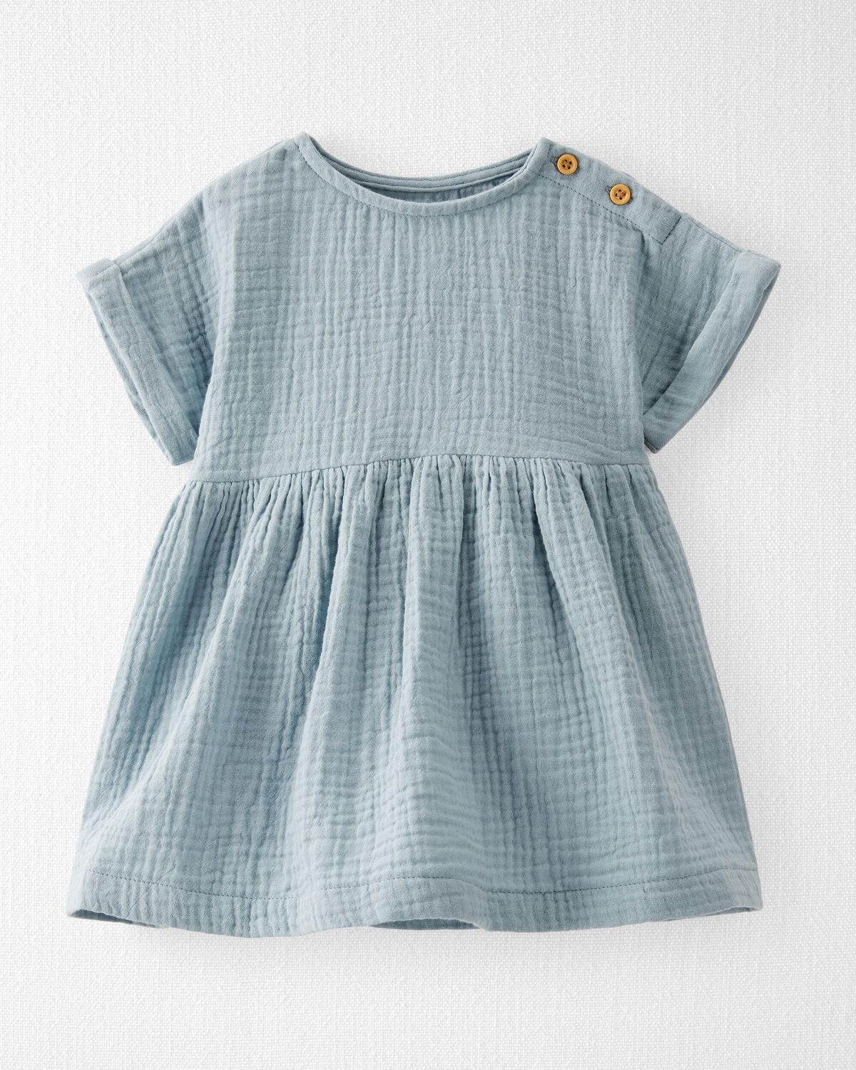 Toddler Organic Cotton Gauze Dress in Blue | Carter's
