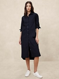 Midi Poplin Shirtdress | Banana Republic Factory | Banana Republic Factory