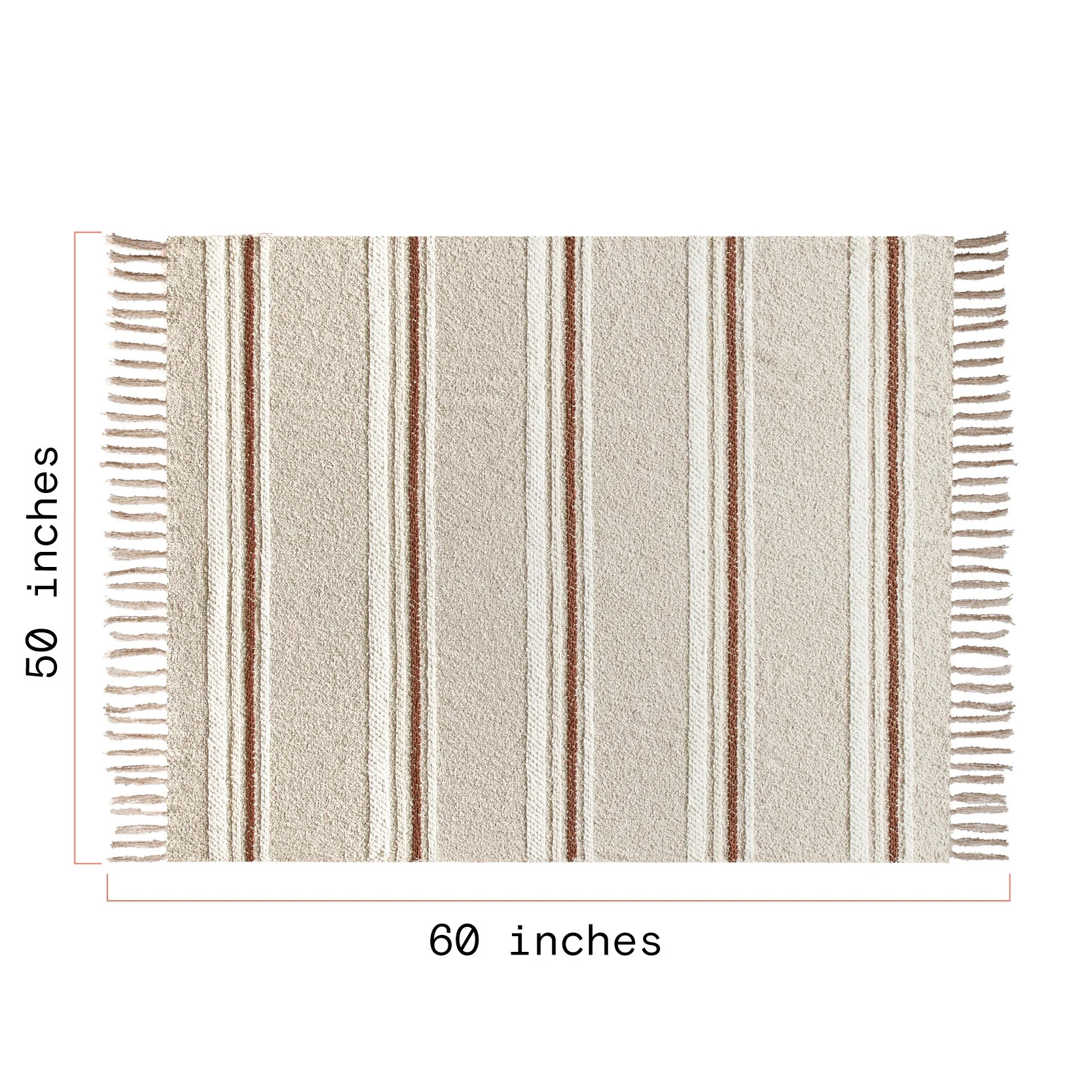 Beautiful 60" x 50" Cozy Striped Porcini Chenille Throw by Drew Barrymore | Walmart (US)