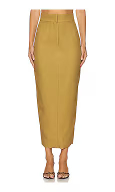 SAU LEE Niki Crepe Skirt in Golden Olive from Revolve.com | Revolve Clothing (Global)