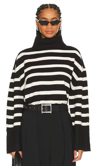 Striped Turtle Neck in Ecru & Black | Revolve Clothing (Global)