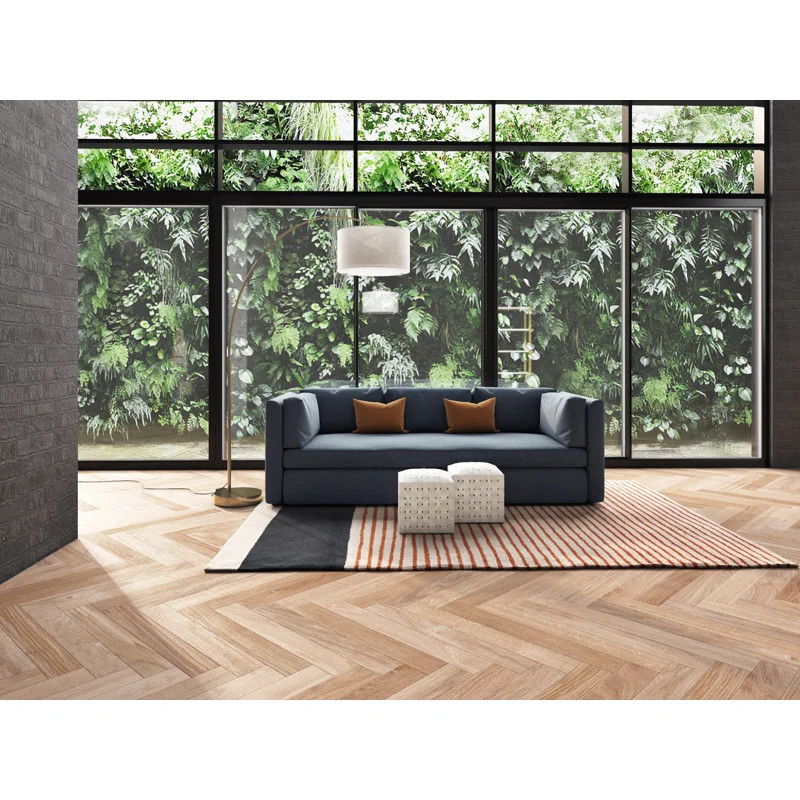 Halcyon Handwoven Genuine Leather Ottoman | Wayfair North America