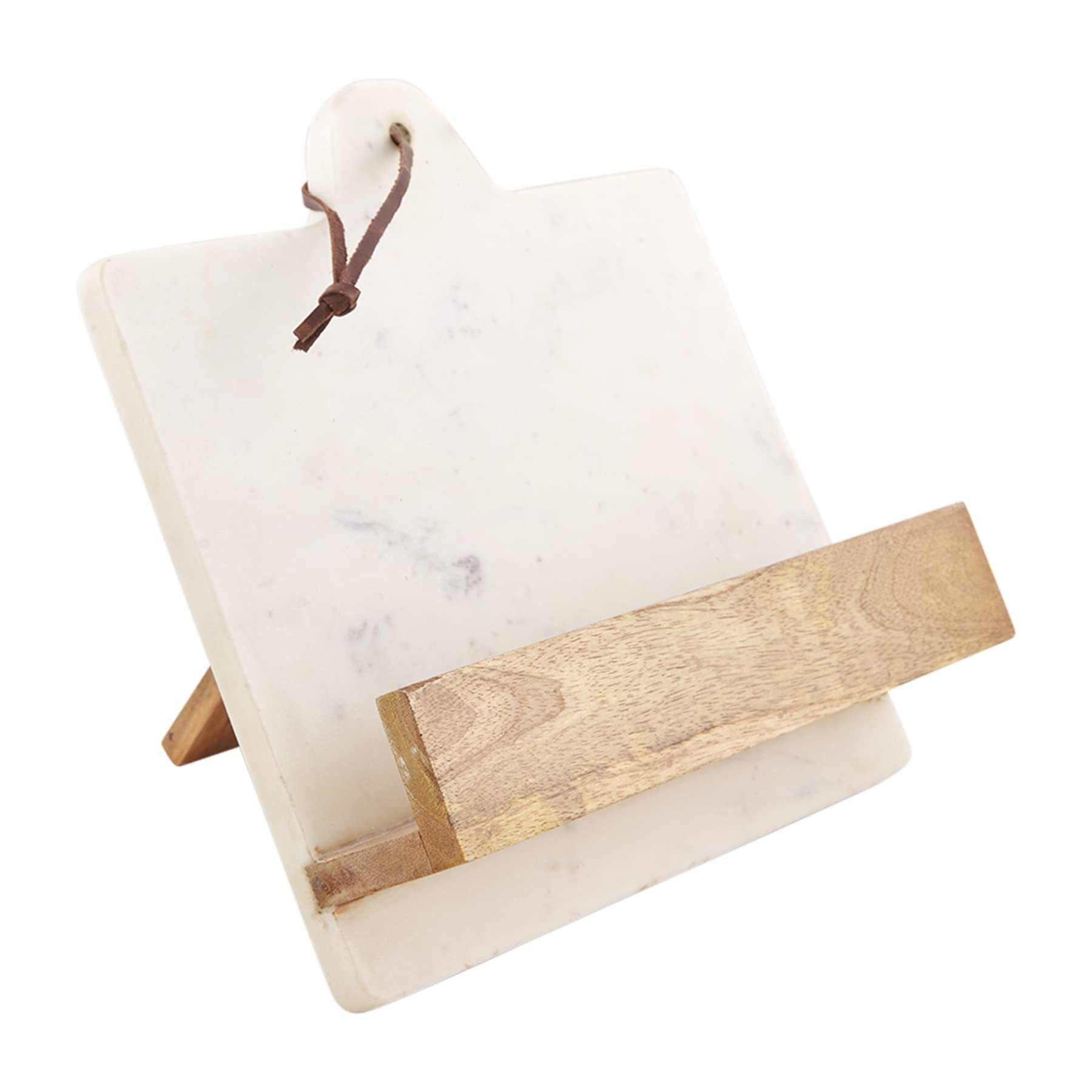 Mud Pie Marble and Wood Cookbook Holder, White/Brown, 11" x 11" | Amazon (US)
