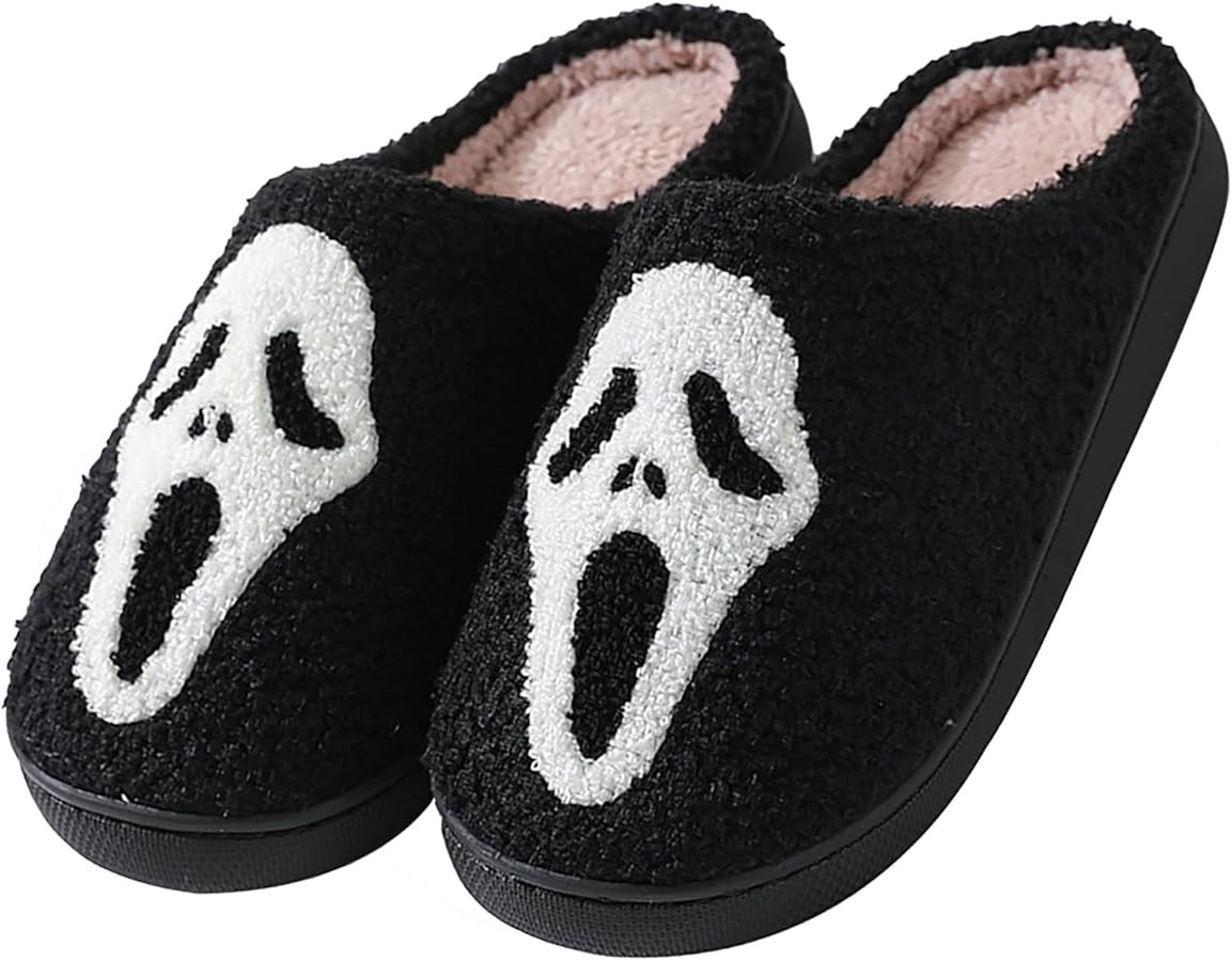 Halloween Slippers for Women,Soft Plush Comfy Halloween Pumpkin Slippers Slip-on Cozy Indoor Outd... | Amazon (US)