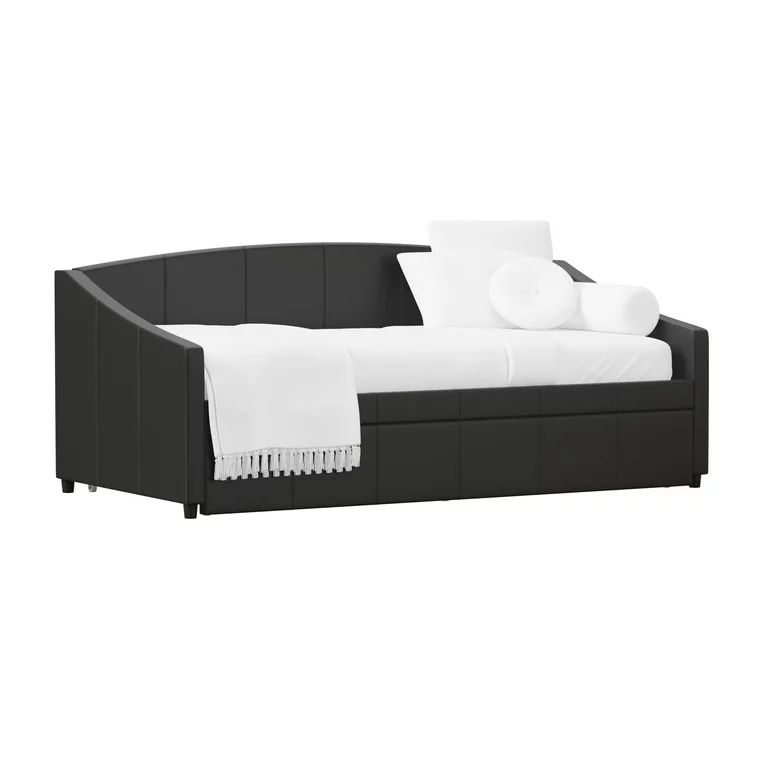 Hillsdale Oakley Upholstered Twin Daybed with Trundle, Black | Walmart (US)