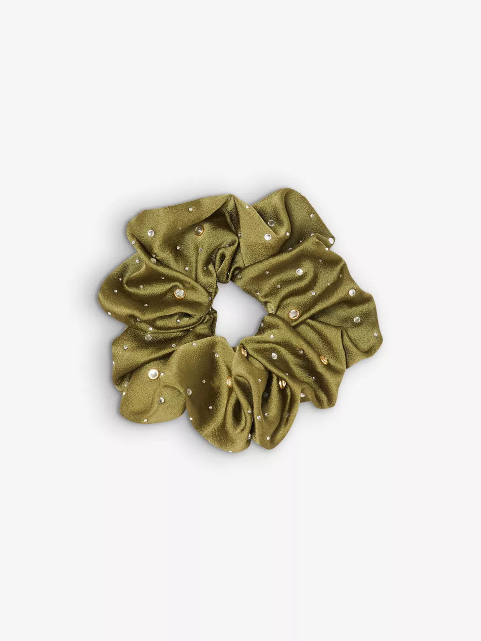 Crystal-embellished woven scrunchie | Selfridges