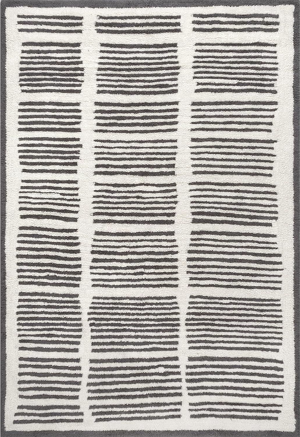 nuLOOM Tayshia Machine Washable Wool Modern Striped Area Rug, 6' x 9', Ivory | Amazon (US)